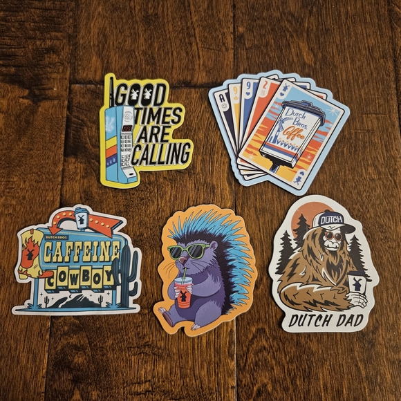 Dutch Bros Coffee Five Sticker Set - Picture 1 of 5